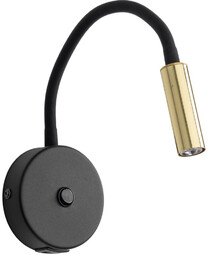 LAGOS BLACK/GOLD KINKIET 1 USB 10201