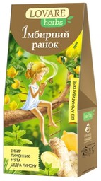 Herbata ziołowo-owocowa IMBIROWY PORANEK Lovare, 20 piramidek po