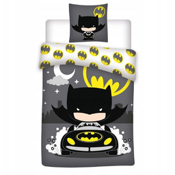 Pościel Batman superbohater szara biała 140x200 dziecięca bawełniana