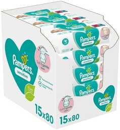 Pampers Chusteczki nawilżane Sensitive, 15 x 80szt.