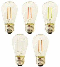 Zestaw kolorowych żarówek FILAMENT LED do girlandy 10szt