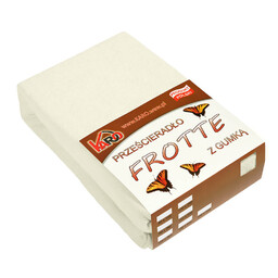 KARO Prześcieradło frotte z gumką 160x220 ekri 002