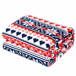 Narzuta bożonarodzeniowa pikowana kolorowa w płatki śniegu