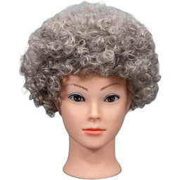 Shatchi 11509-AFRO-WIG-SILVER srebrnoszary kratkę afro peruka maskowanie party