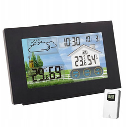 BEZPRZEWODOWA STACJA POGODY POGODOWA HIGROMETR BAROMETR TERMOMETR