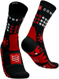 COMPRESSPORT Kompresyjne skarpetki trekkingowe TREKKING SOCKS black/core red/white