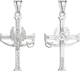 Srebrny Krzyżyk Patriotyczny Bóg Honor Ojczyzna pr 925