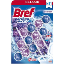 BREF Kostka do WC Power Aktiv Lawenda 3x50g