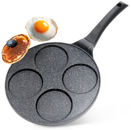 Patelnia do jajek granitowa 4 otwory BLACK LINE