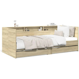 Edinos Drewniane łóżko dąb sonoma 90x200 cm T9-R38