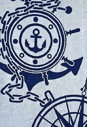 Greno Ręcznik plażowy 90x170 Navy niebieski granatowy kotwice