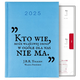 KALENDARZ BŁĘKITNY A5 2025 PREZENT Z WŁADCA PIERŚCIENI