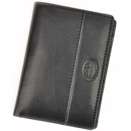 Rozbudowany pionowy Skórzany męski portfel pojemny EL FORREST