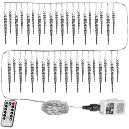 LAMPKI CHOINKOWE SOPLE 40 BIAŁYCH DIOD LED +