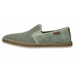 RIEKER MĘSKIE ESPADRYLE WSUWANE ZIELONE Z LOGO 45