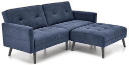 Elior Granatowa sofa narożna z funkcją spania -