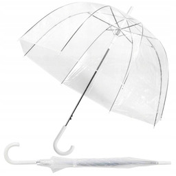 DUŻY PARASOL ŚLUBNY PRZEZROCZYSTY WESELNY PARASOLKA