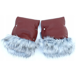 Mufka Rękawiczki Eco Skóra z Futerkiem, do Wózków