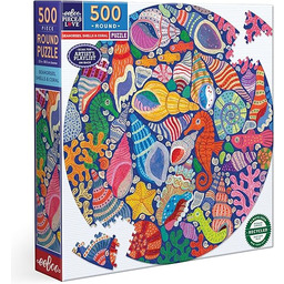 Eeboo - Okrągłe puzzle 500 elementów koników morskich,