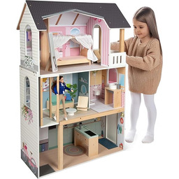Mały domek dla lalek Villa XL, 3-piętrowy domek