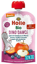 Holle Bio Dino Dance, mus w tubce, jabłko,