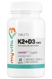 Witamina K2 MK7 100mcg + D3 2000IU, MyVita