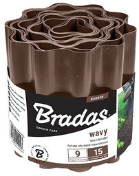 Obrzeże faliste trawnikowe palisada 9m/25cm brązowe Bradas 1161