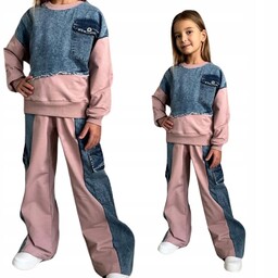 Dres dziewczęcy Modny Komplet dla dziewczynki Spodnie szwedy