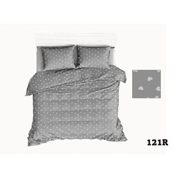 Karo Pościel bawełniana 160x200 R121 szara serca serduszka