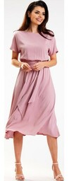 Zwiewna sukienka damska w kolorze różowym A576, Kolor