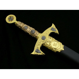 ZŁOTY MIECZ TEMPLARIUSZY Z POCHWĄ JT6136GU MEGA HIT