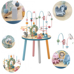 Viga Drewniany Stolik Edukacyjny Manipulacyjny Przeplatanka PolarB