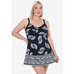 ULLA POPKEN STROJ KĄPIELOWY JEDNOCZĘŚCIOWY PLUS SIZE MOTYW