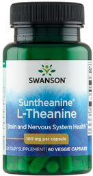 Swanson Suntheanine L-Theanine, L-teanina 100 mg, 60 kapsułek