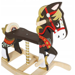 Drewniany konik na biegunach, zabawka dla dzieci, koń