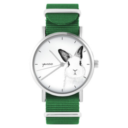 Pakamera Zegarek - Królik - zielony, nylonowy