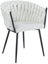 Krzesło DC-7077 Boucle Biały Czarne nogi