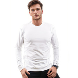 Koszulka z długim rękawem Longsleeve biała Lamon