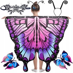 Skrzydła Motyla Strój Motyl Kostium Motylka Peleryna Halloween
