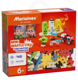 MARIOINEX Klocki elastyczne Mini Waffle City Akcja Strażacka