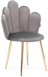 Krzesło Glamour muszelka DC-6092 szare, złote nogi