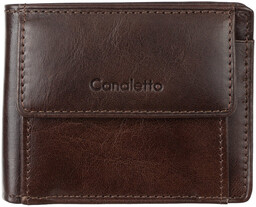 Mały skórzany portfel RFID brązowy Canaletto PM1055s160GR