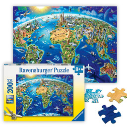 Ravensburger World Landmarks Map 200 Piece Jigsaw Puzzle