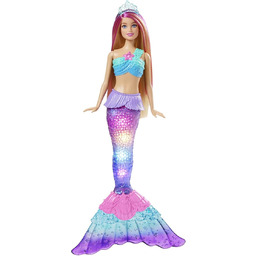 Barbie Dreamtopia Malibu Syrenka Migoczące światełka Lalka, HDJ36