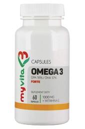 Omega-3 Forte + Witamina E, Kapsuki, MyVita