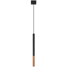 Lumes Czarno-miedziana lampa wisząca tuba - 6X EX719