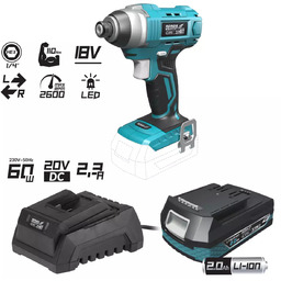 KLUCZ UDAROWY ZESTAW NARZĘDZI AKUMULATOROWYCH 18V, DEDRA SAS+ALL