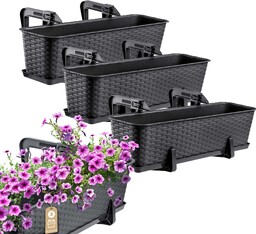 Skrzynka balkonowa z uchwytami Castro antracyt 60 cm,