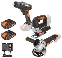 Worx WX100 + WX543 + WX800 Zestaw elektronarzędzi