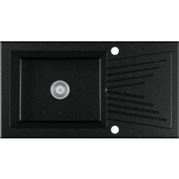 Zlewozmywak granitowy z ociekaczem BARICCO czarny grafit